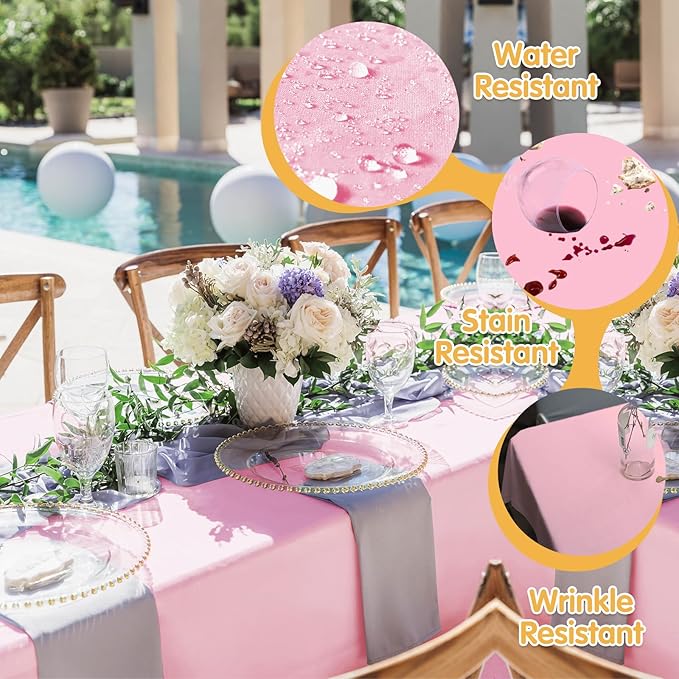 BRILLMAX 6 Pack Pink Tablecloths - Image 3