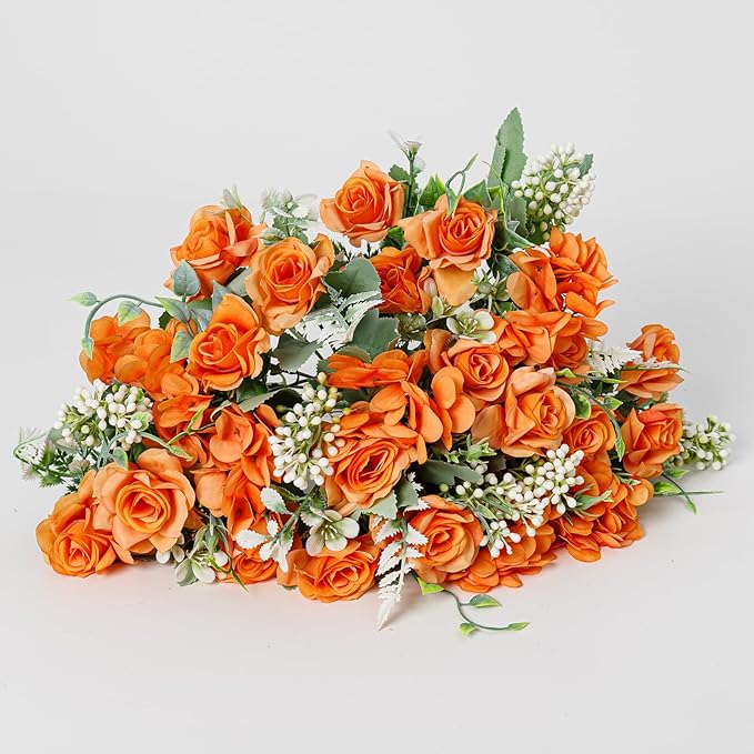 Artificial Flower 5 Branches Artificial Silk Fake Flowers Bouquet Small Roses - Image 3