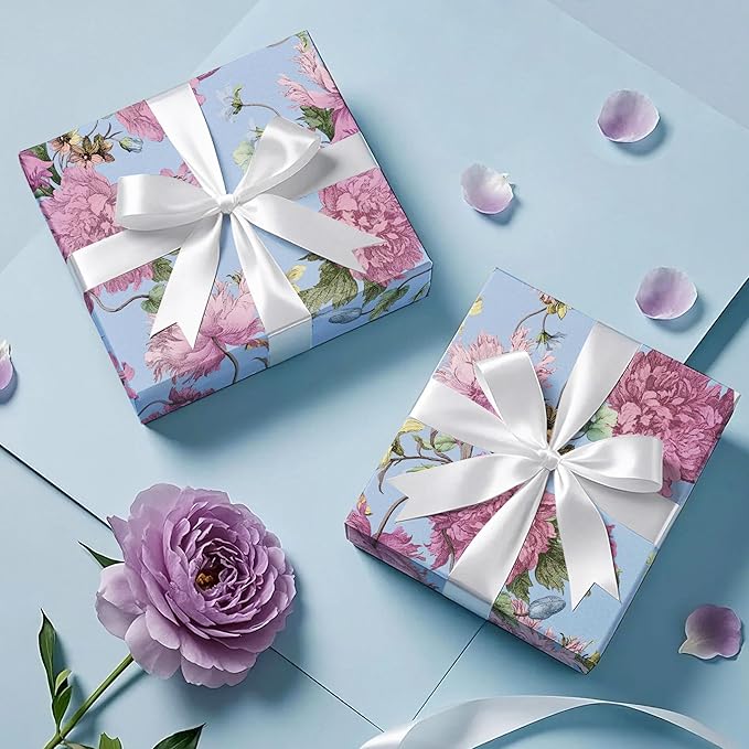 WRAPAHOLIC Kraft Floral Wrapping Paper Roll - Image 4
