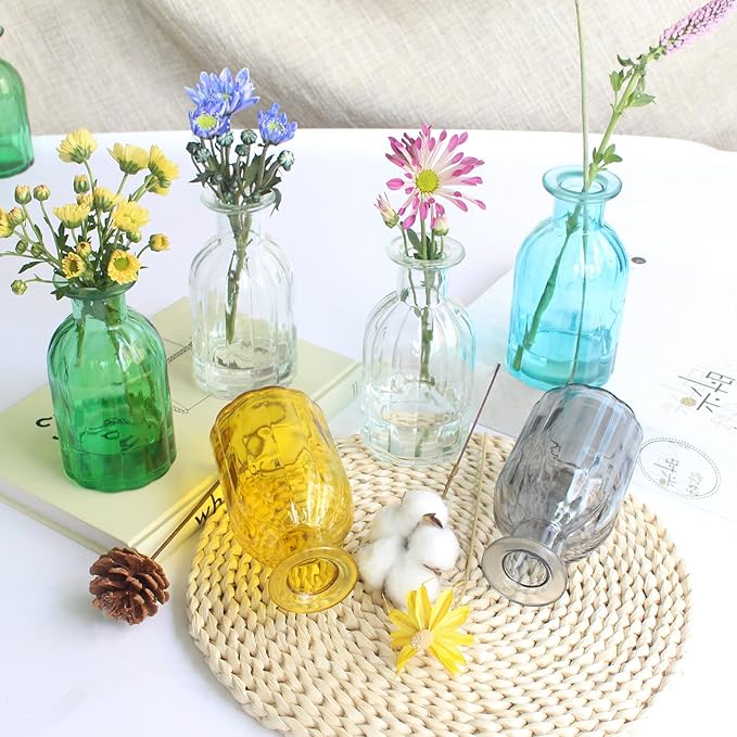 Set of 12 Glass Vases Bud Vases in Bulk, Small Vase - Image 6