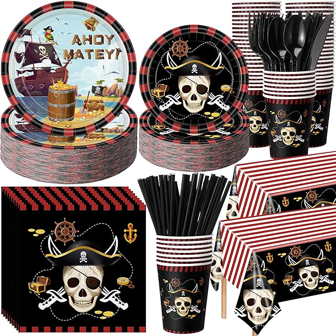452 Pcs Pirate Party Supplies Decorations by Potchen