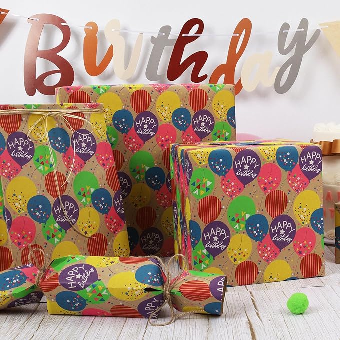 LaRibbons Birthday Wrapping Paper Roll - Image 4