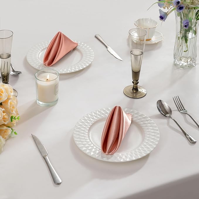 36 Pack Square Satin Dinner Napkins, 16x16 Inches Silky Soft Smooth Table Cloth - Image 3