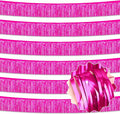 6 Pack 10 Ft Fuchsia Foil Fringe Garland Metallic Streamers Tinsel Banner Wall by LANTIANCHEN