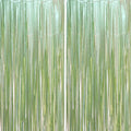 2 Pack Sage Green Foil Fringe Backdrop Curtains, Tinsel Streamers Party by Voircoloria