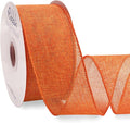 Ribbli Orange Burlap Wired Ribbon, 2-1/2” Inch x Continuous 20 Yard, Wired Edge by Ribbli
