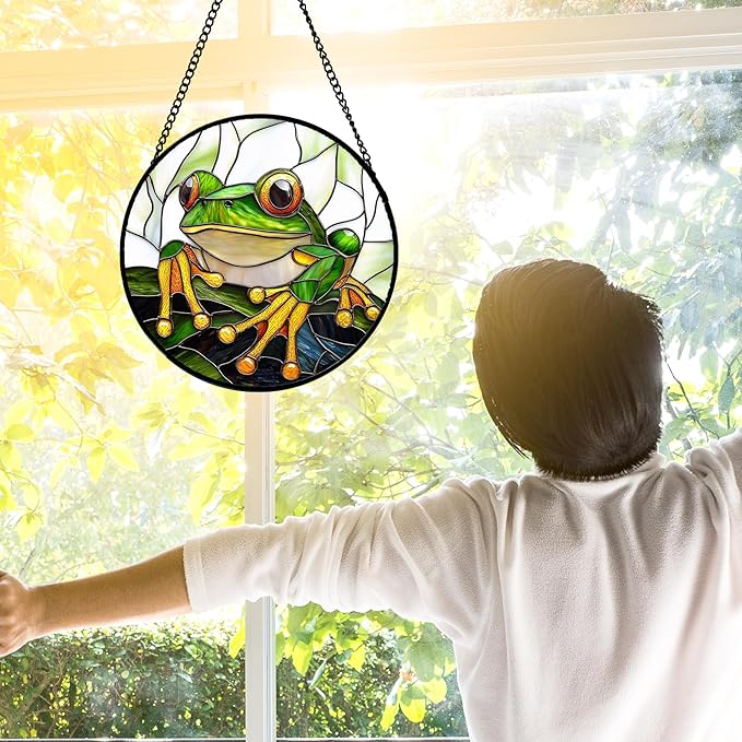 Stained Glass Window Hanging, and Mom 7.8 in - Image 3