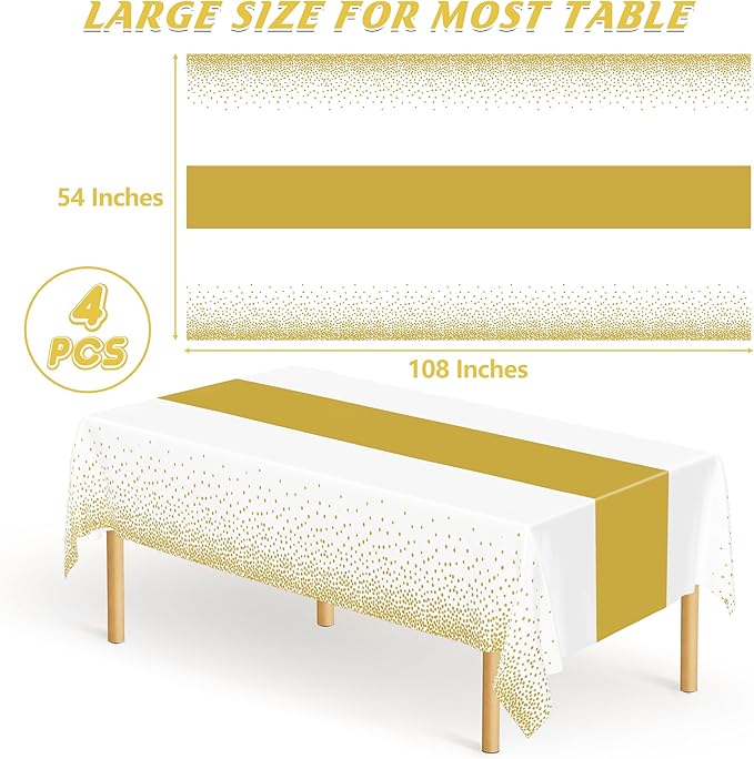 4Pack Disposable Plastic Table Cloths - Image 2