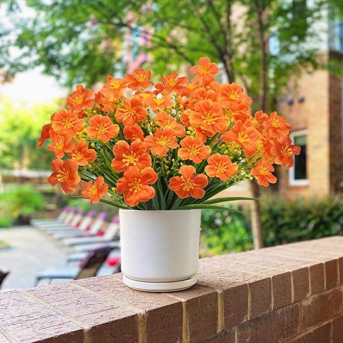 16 Pcs Artificial Fall Flowers for Outdoors, UV Resistant Outdoor Fall Fake - Image 5