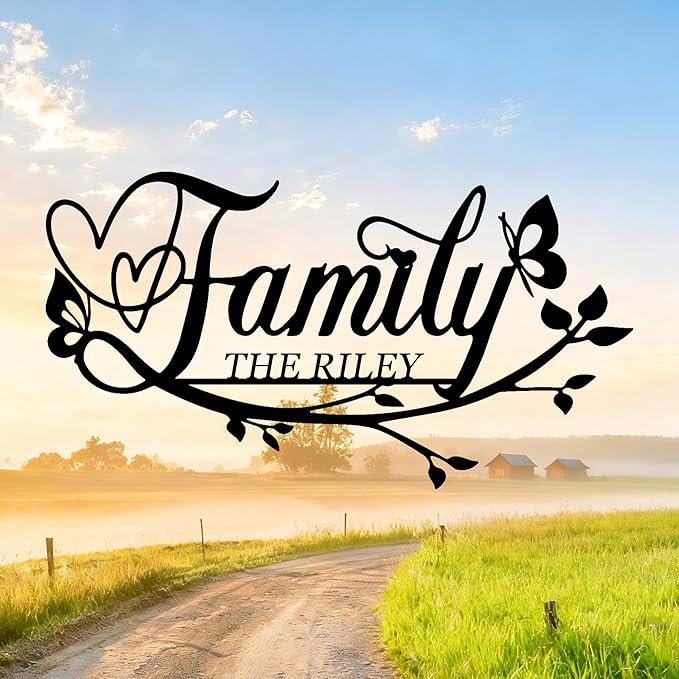 Personalized Family Last Name Signs, Custom Signs Outdoor Metal, Monogram Metal by BOHVAWOODLIFE