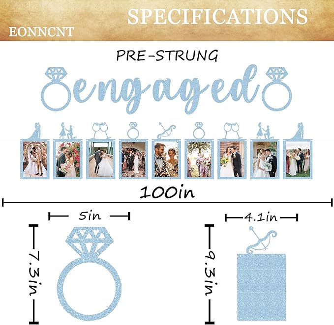 Pre-Strung Engaged Photo Banner - Image 3