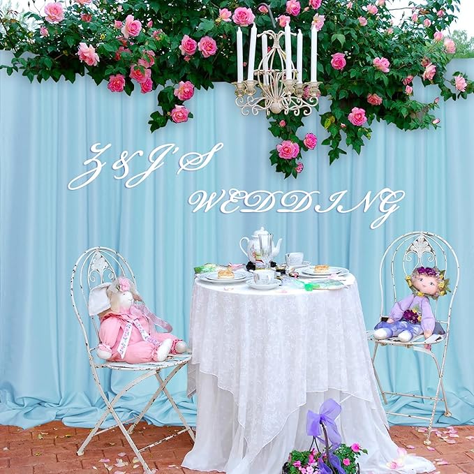 MEETSKY 10x 10 Baby Blue Backdrop Curtain - Image 8