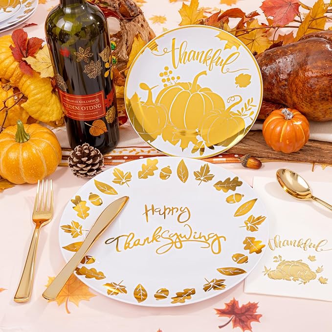 Festiva 176Pcs Thanksgiving Plastic Plates - Image 6
