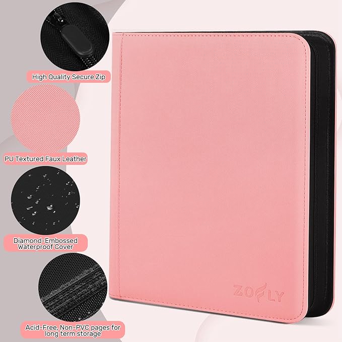 12 Pocket Card Binder, Zipper Trading Card Binder, 720 Large Capacity Side - Image 5