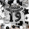 19th Birthday Decorations for Boys Men, Fringe Curtains Kit by Birthdaypartyexpert
