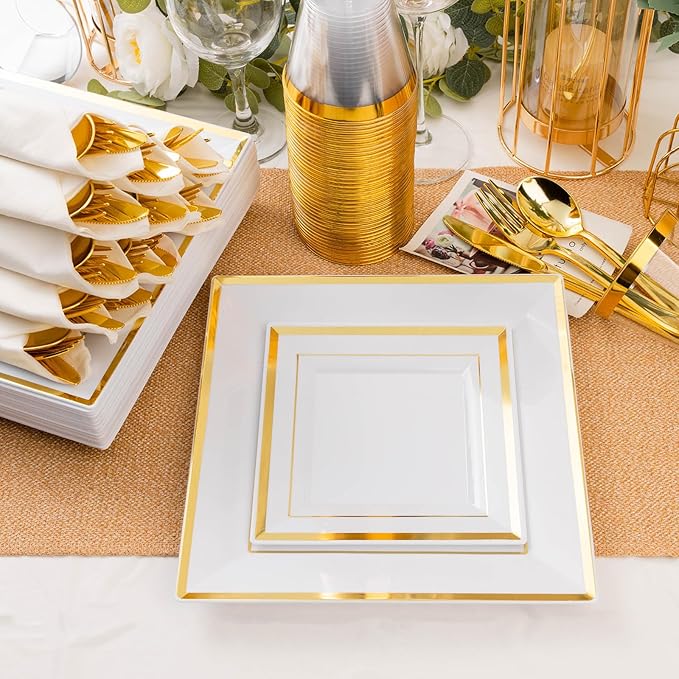 Goodluck 352 Piece Gold Dinnerware Set - Image 3