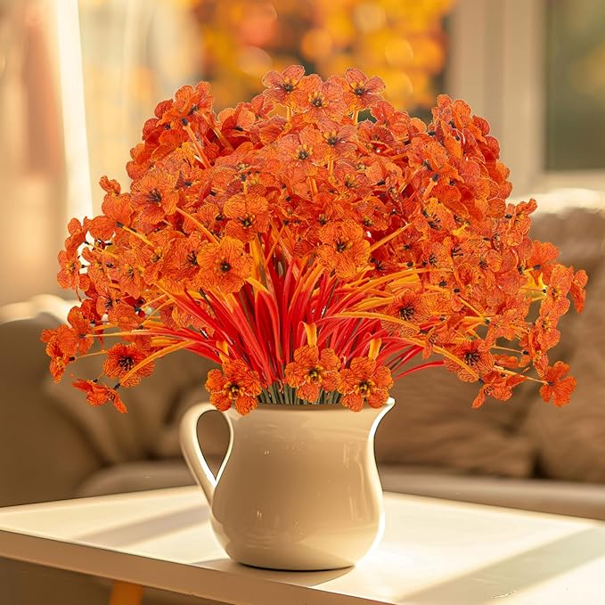 20 Bundles Artificial Fall Flowers No Fade Faux Autumn Plants Fake Flowers No - Image 6