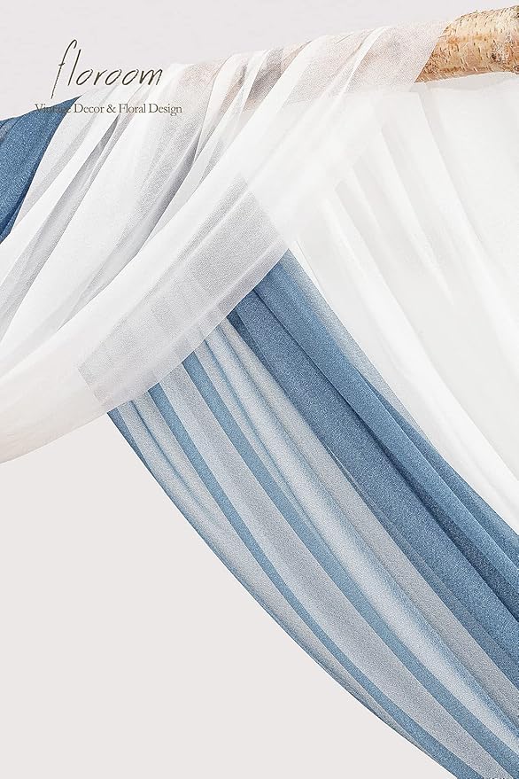 Floroom Wedding Arch Draping Fabric 2 Panels 20Ft Chiffon Fabric Drapes Arbor - Image 4