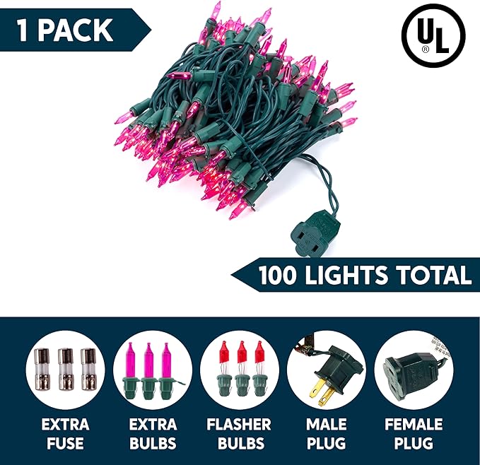 Joiedomi Pink Christmas String Lights - Image 2