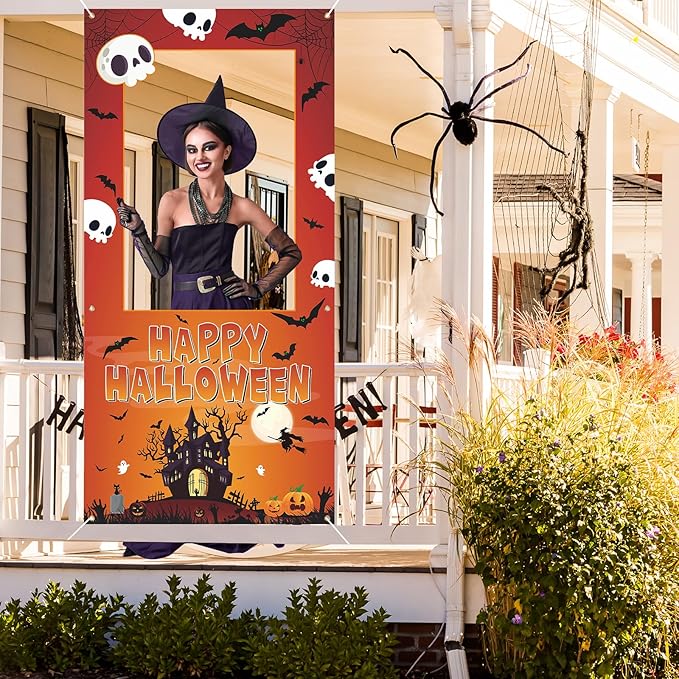 Halloween Photo Booth Props Frame Party Decorations 35 x 73Inch Halloween - Image 7