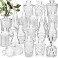 20 Pcs Glass Bud Vase Set Small Vintage Flower Vase in Bulk by Inbagi