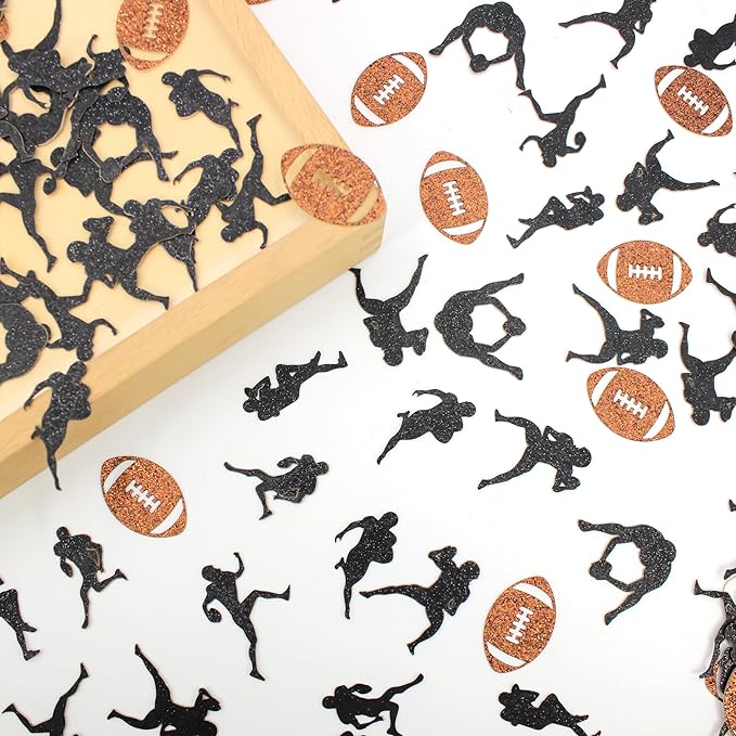 200PC Football Confetti for Table, Football Party Decorations for 1st Year Down - Image 4