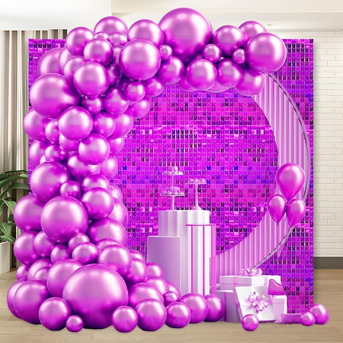24PCS Purple Shimmer Wall Backdrop, Laser Square Sequin Photo Backdrops Panel - Image 6