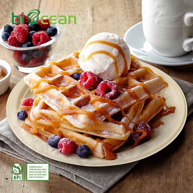 6 Inch Compostable Plates 100 Pack Heavy Duty Compostable Paper Plate, - Image 6