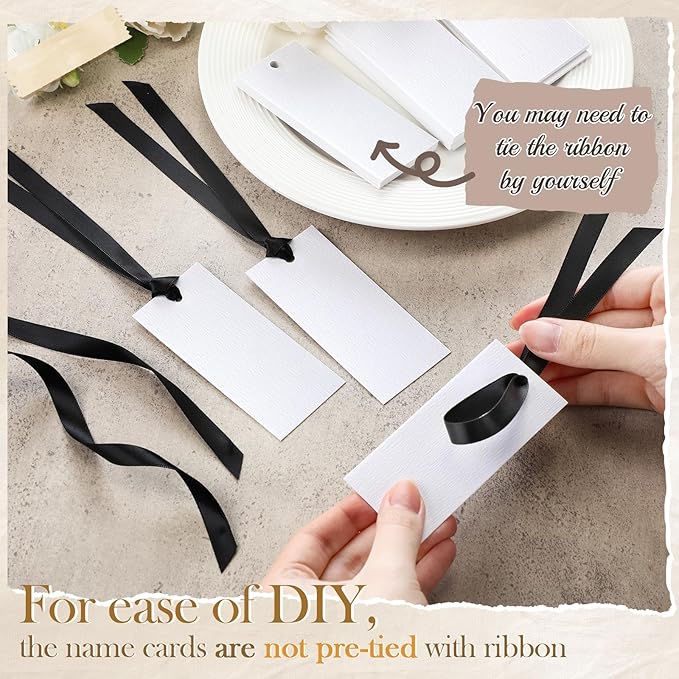 50 Pcs Name Place Cards for Table Setting Blank Wedding Place Cards - Image 3