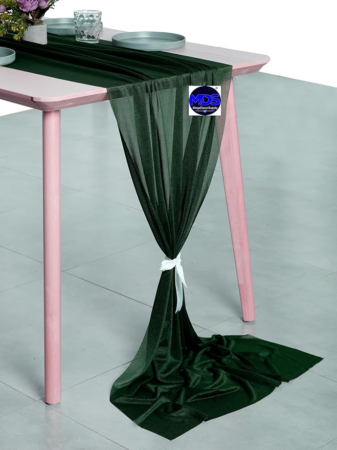MDS 2 Pack 10ft Chiffon Table Runner 29 x 120 Inches Sheer Wedding Runner - Image 3