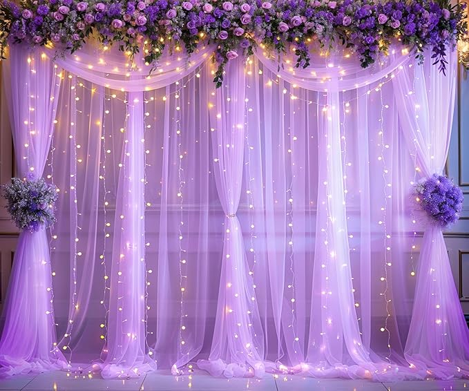 Lavender Tulle Photo Backdrop Curtain - Image 3