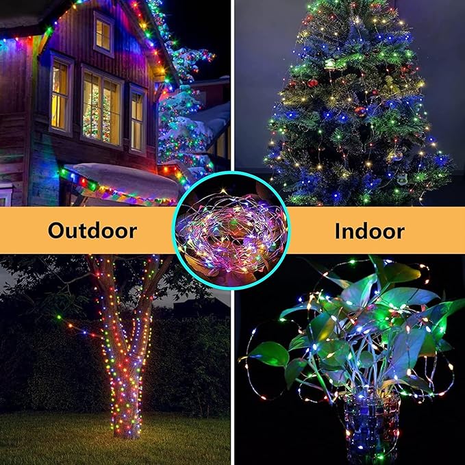 Warm White ⇋ Multicolor 66Ft 200LED Fairy Lights Plug in - Image 6