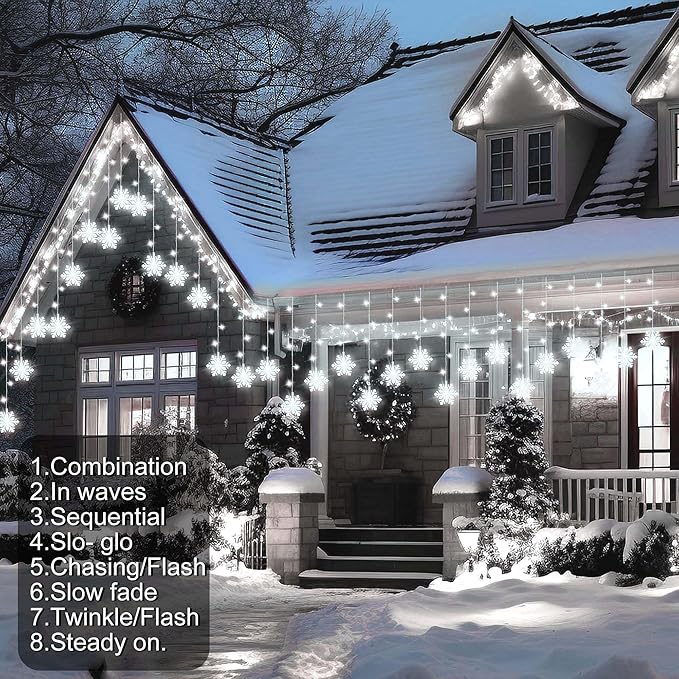 Christmas White Icicle Lights - Image 4