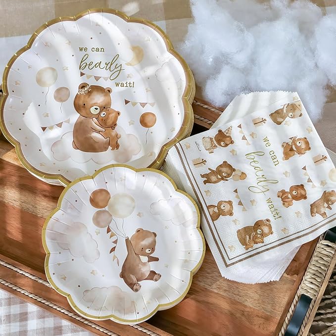Kate Aspen We Can Bearly Wait Baby Shower Plates and Napkins Party Decorations - Image 4