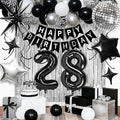 28th Birthday Decorations for Men Women, Fringe Curtains Kit by Birthdaypartyexpert