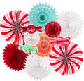 Christmas Hanging Paper Fans Decoration Christmas Peppermint Candy Hanging by EasyJoy