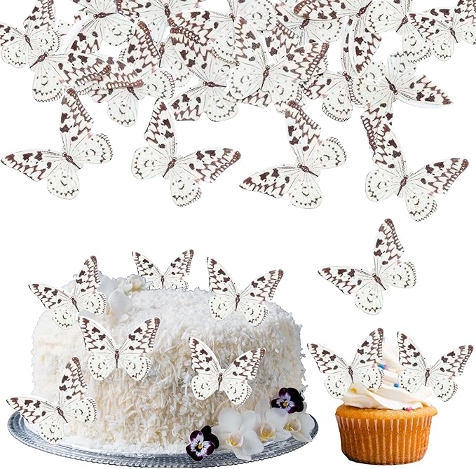 Ephlyn 48Pcs Edible Wafer Paper Butterflies by Ephlyn
