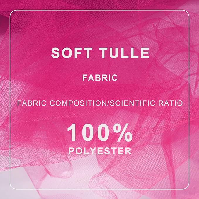 Fuchsia Tulle Fabric Roll Spool Bolt Large Tulle Wedding Party Decoration - Image 3