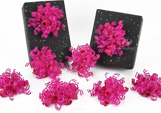 HUIHUANG Hot Pink Bows for Gift Wrapping Curly Gift Bow 5 inch x 8 Counts by HUIHUANG