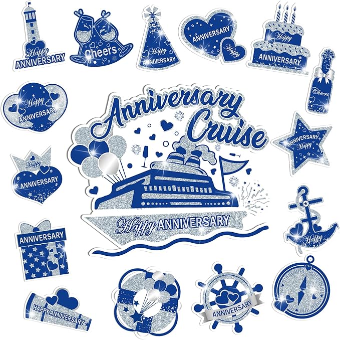 Happy Anniversary Cruise Door Magnets Decorations by Wayyogh