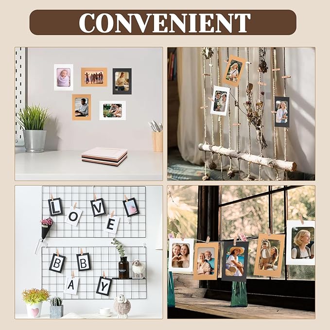 100 Pack Paper Picture Frames, 4x6 Inch Photo Strip Frame Hanging Photo Display - Image 4