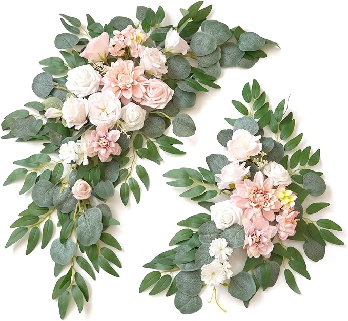 Wedding Sign Faux Flower Swag for Ceremony Party Reception Entrance Floral by Muhanjia