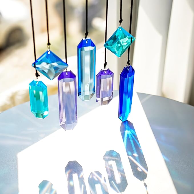 7 Pack Crystal Ornaments for Christmas Tree, Colorful Icicle Ornaments Crystal - Image 5