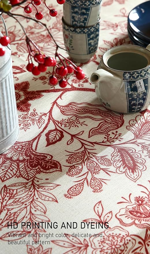 ISAENNE Designer French Linen Small Round Tablecloth, Durable Home Decor - Image 4