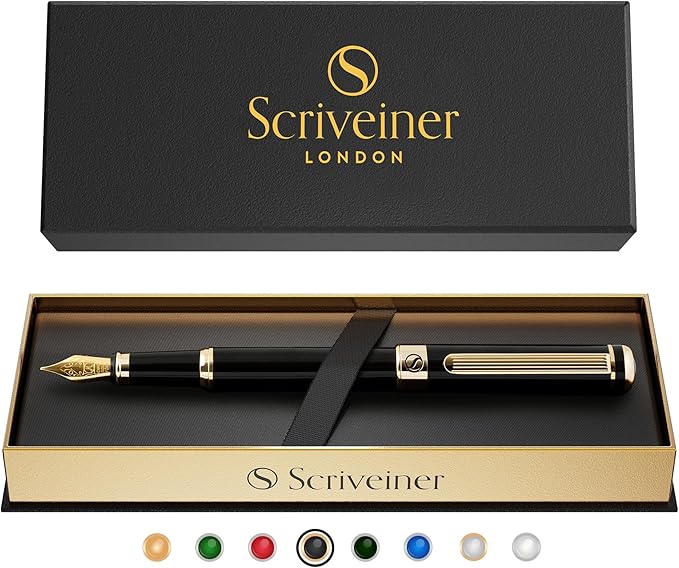 Scriveiner Black Lacquer Fountain Pen - Image 9