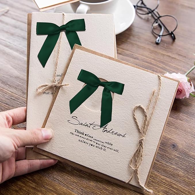 50Pcs Hunter Green Twist Tie Bows - Image 6