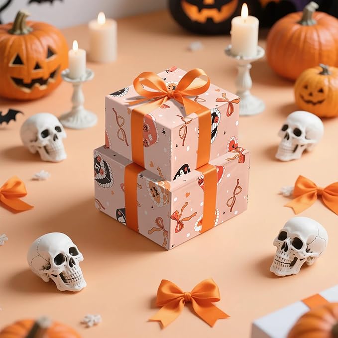 LeZakaa Halloween Cake Wrapping Paper Roll, Cute Halloween Cakes - Image 2