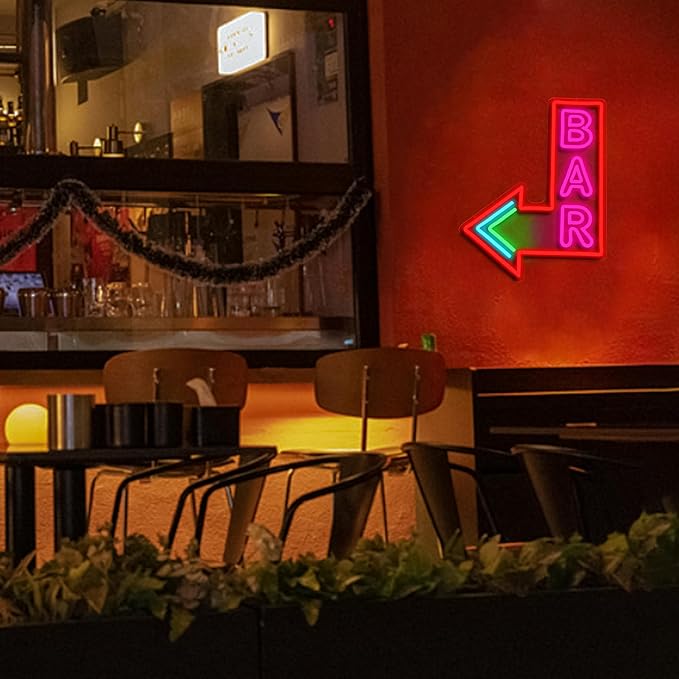 Bar Neon Sign with Dimmer switch, Colorful Bar Led Neon Light Pink Letter Light - Image 6