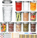 Wide Mouth Mason Jars 12Pack, Mason Jars 16 oz by Ufrount