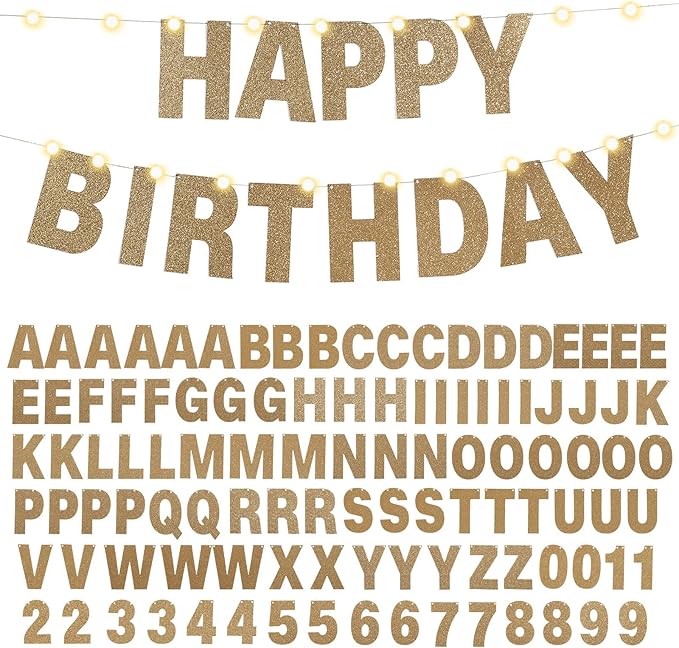 TaoBary 112 Pcs DIY Letter Kit Glitter Customizable Banner Letters Include 107 by TaoBary